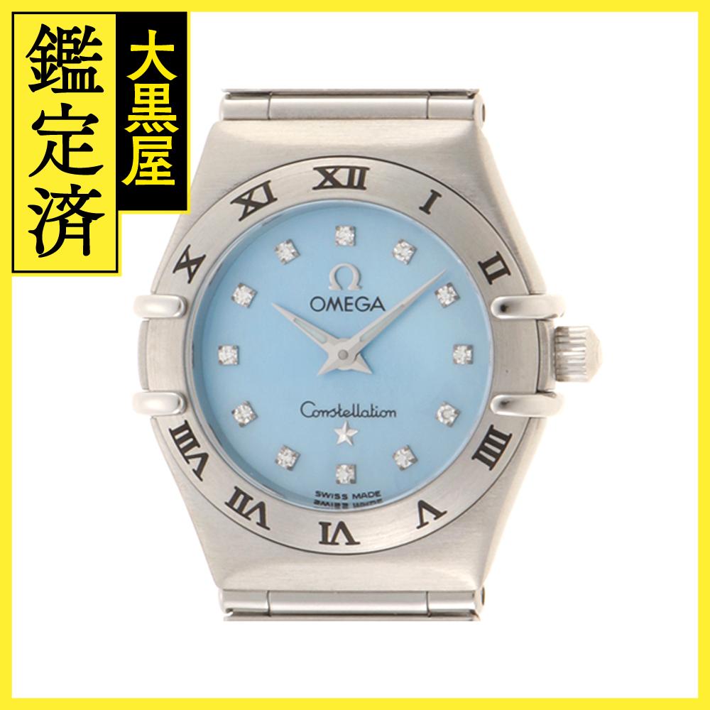 OMEGA　オメガ　コンステレーションミニ　1562.85　ブルーシェル12PD　SS　女性用クオーツ時計【473】 【中古】【大黒屋】