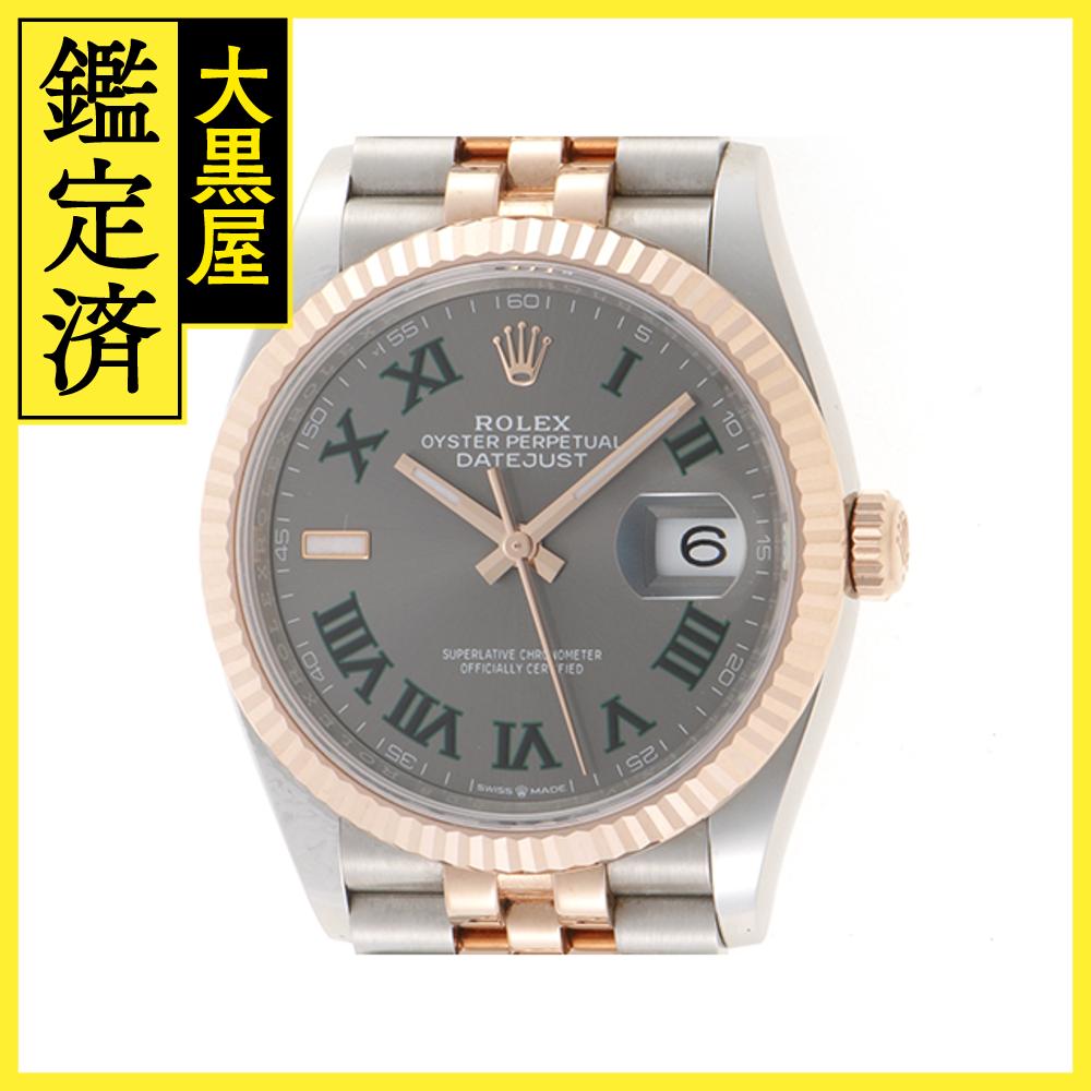 2023年6月正規品 ROLEX ロレックス 腕時計 デイトジャスト36 126231 オイスタースチール／K18エバーローズゴールド スレートグリーンローマ文字盤 ジュビリー 自動巻き【472】SJ 【中古】【大黒屋】