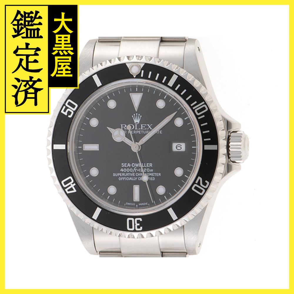 Y番2003年正規品 ROLEX ロレックス 腕時計 シードゥエラー 16600 ブラック文字盤 ステンレス 自動巻き 穴有【472】SJ 【中古】【大黒屋】