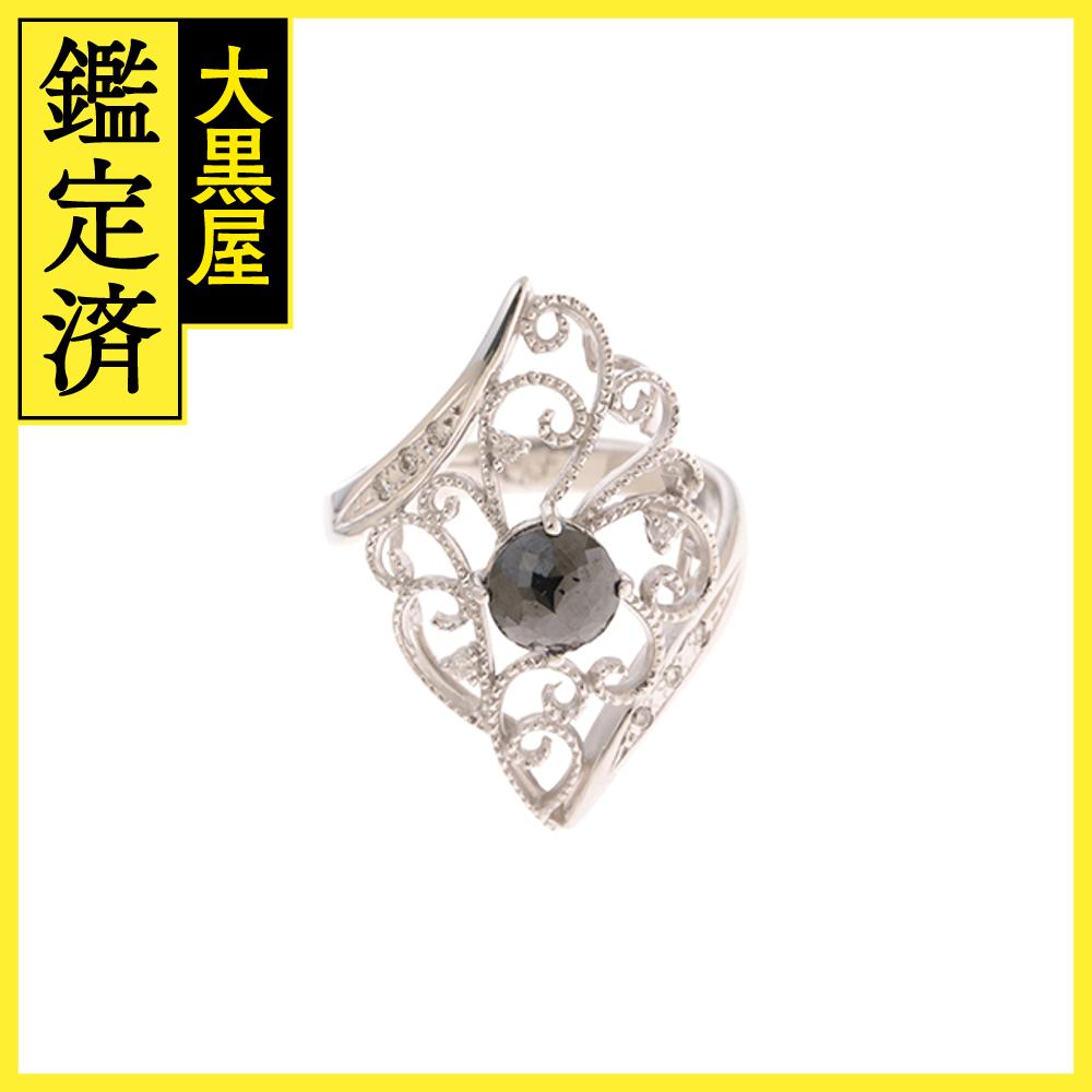 JEWELRY　ジュエリー　 リング　 K18ホワイトゴールド　　ブラックダイヤモンド1.13/ダイヤモンド0.07 　　5.2g　　#11.5　　2147300373125　【472】H 【中古】【大黒屋】