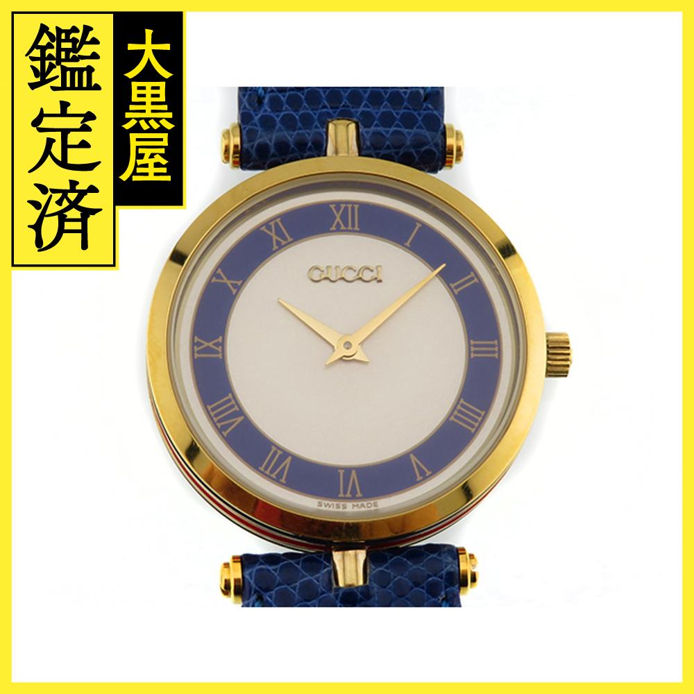 GUCCI　グッチ　時計　シェリーラインウォッチ　クォーツ　レディース　GP/革　2148103635229【207】 【中古】【大黒屋】