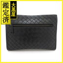 BOTTEGA VENETA ボッテガ・ヴェネタ クラッチバッグ セカンドバッグ イントレチャート ブラック レザー【473】 【中古】【大黒屋】