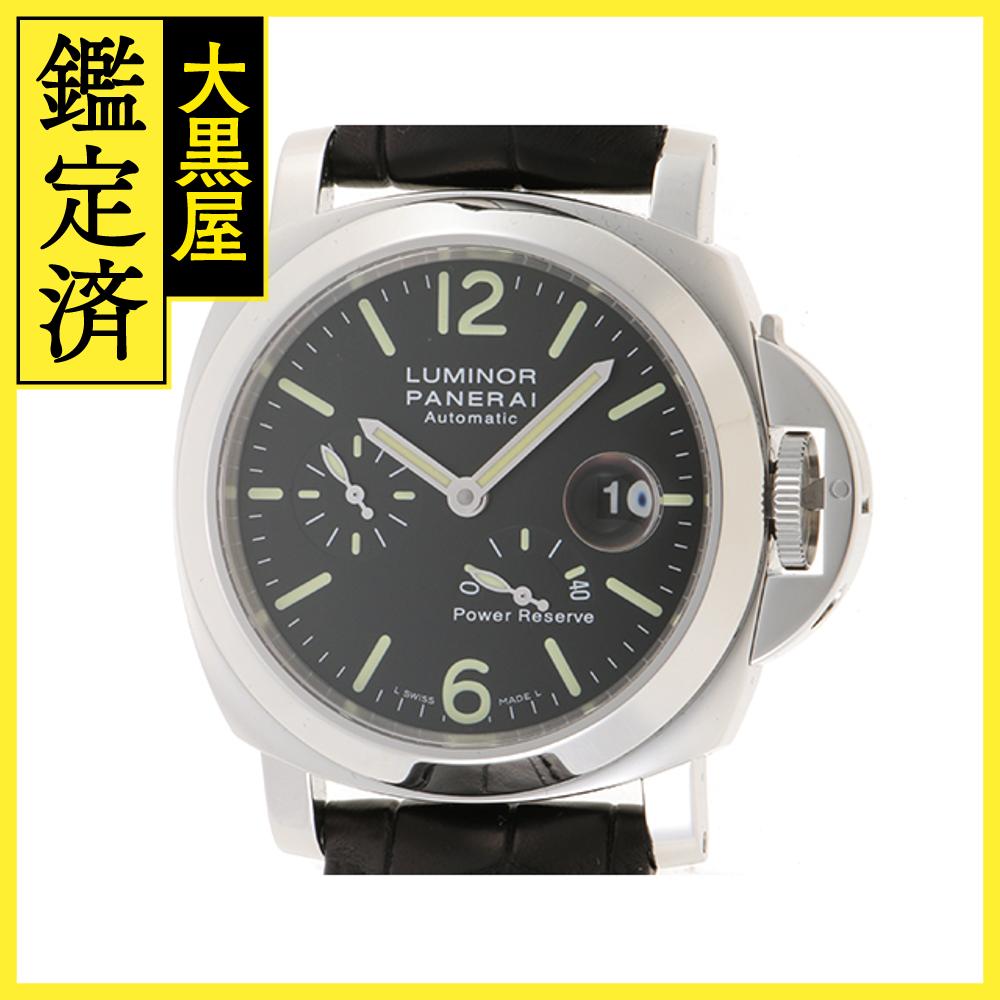 PANERAI 　パネライ　ルミノール　パワーリザーブ　PAM00090　ブラック　SS　ラバー/クロコダイルベルト　自動巻　【432】　2148103628023 【中古】【大黒屋】