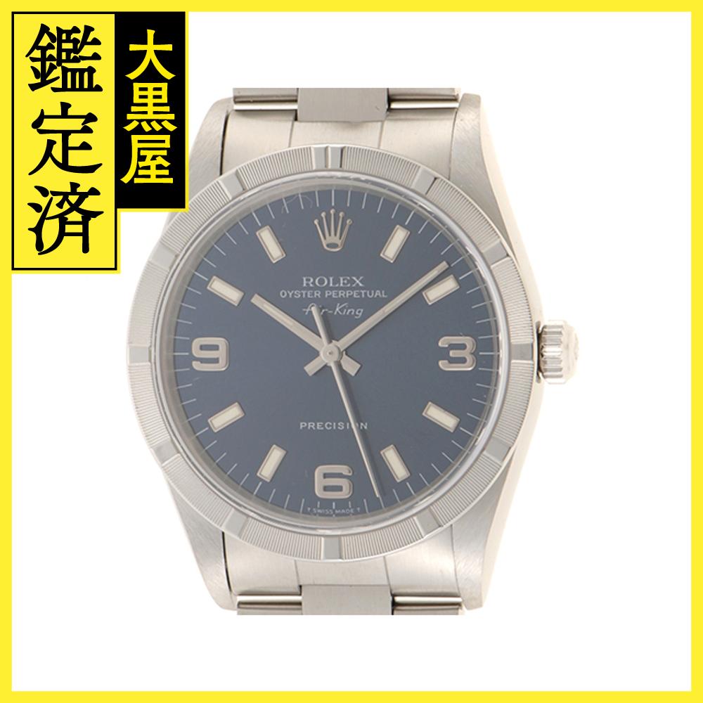 U番1999年並行品 ROLEX ロレックス 腕時計 エアキング 14010 ステンレス ブルー369文字盤 自動巻き【472】SJ 【中古】【大黒屋】