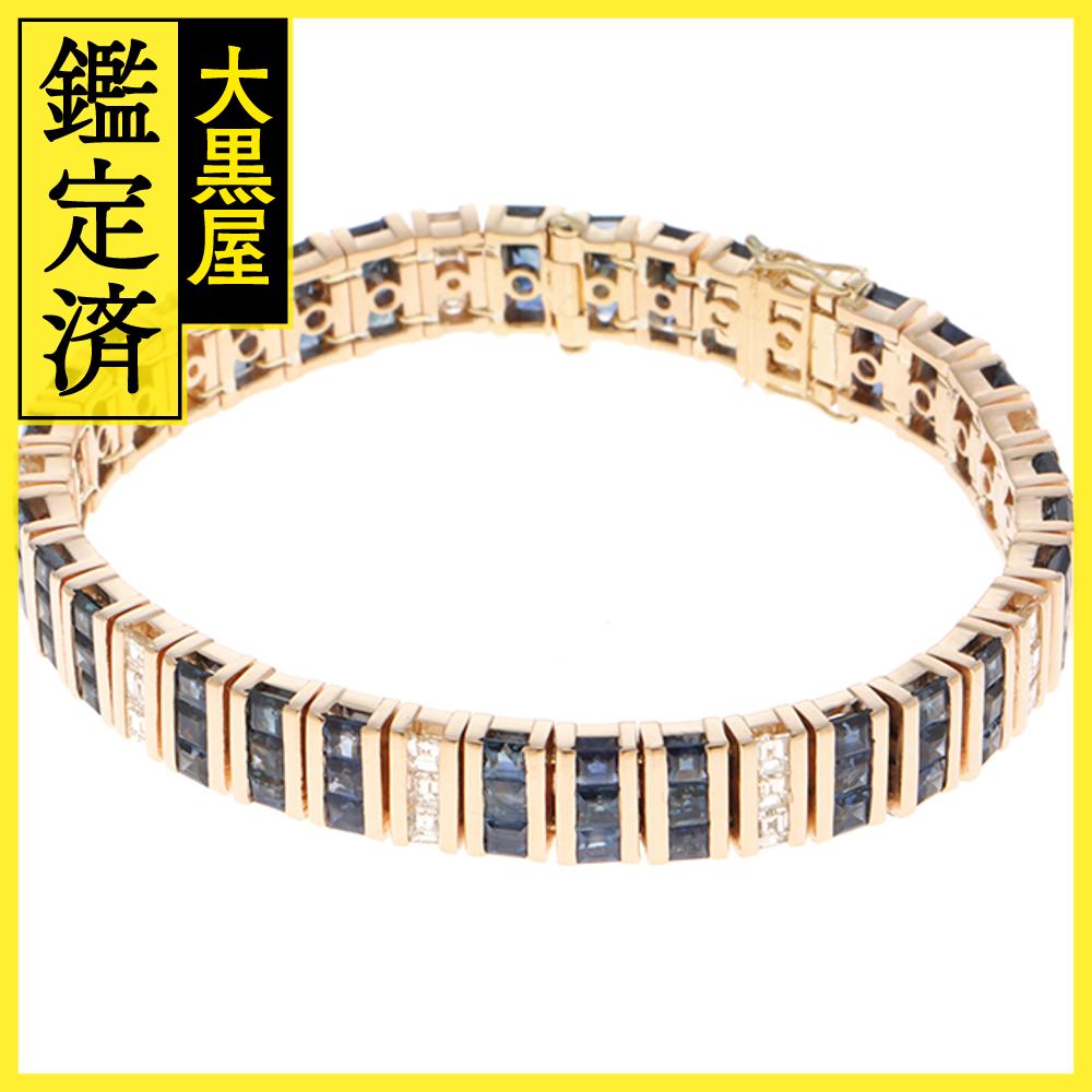 JEWELRY　ジュエリー　ブレスレット　K18イエローゴールド　サファイヤ4.84/ダイヤモンド2.52　【472】KS 【中古】【大黒屋】