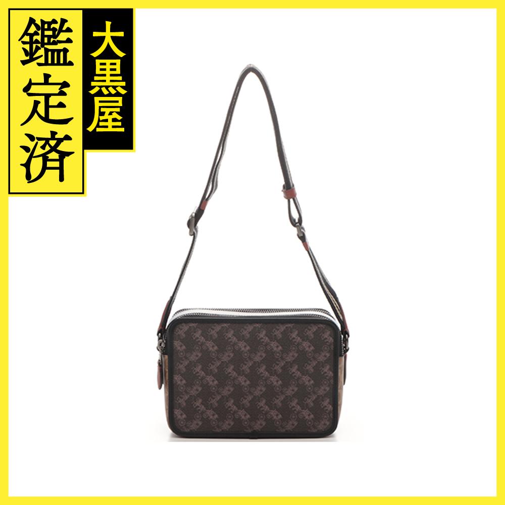 COACH　コーチ　ホース アンド キャリッジ 　チャーター 　クロスボディ 24　 ウィズ シグネチャー ダークブラウン 　【436】　2145000231417 【中古】【大黒屋】