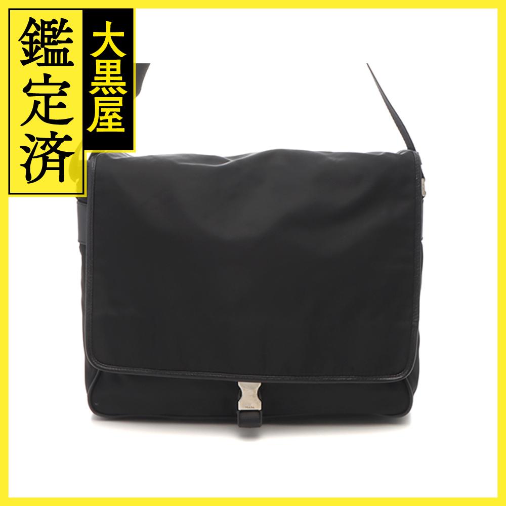 PRADA プラダ ショルダーバッグ ナイロン サフィアーノ ブラック【473】 【中古】【大黒屋】