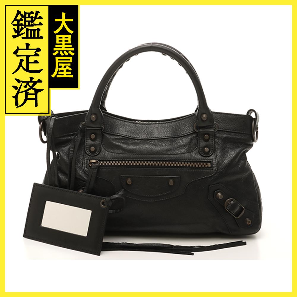 楽天質屋　大黒屋BALENCIAGA　バレンシアガ　ザ・ファースト　 ブラック　 レザー　103208　【431】2148103649776 【中古】【大黒屋】