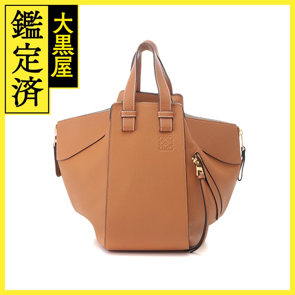 【送料無料】LOEWE ロエベ ハンモック ハンモックスモール ショルダーバッグ トフィー カーフ ゴールド金具 387.12KN60【434】 【中古】【大黒屋】