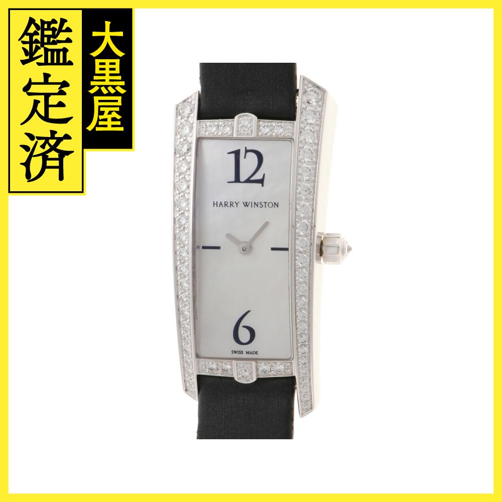 HARRY WINSTON ハリー・ウィンストン アヴェニュートラフィック 340/LQWL.M/D3.1 K18ホワイトゴールド/レザー クオーツ【472】HK 【472】2143000686121 【中古】【大黒屋】