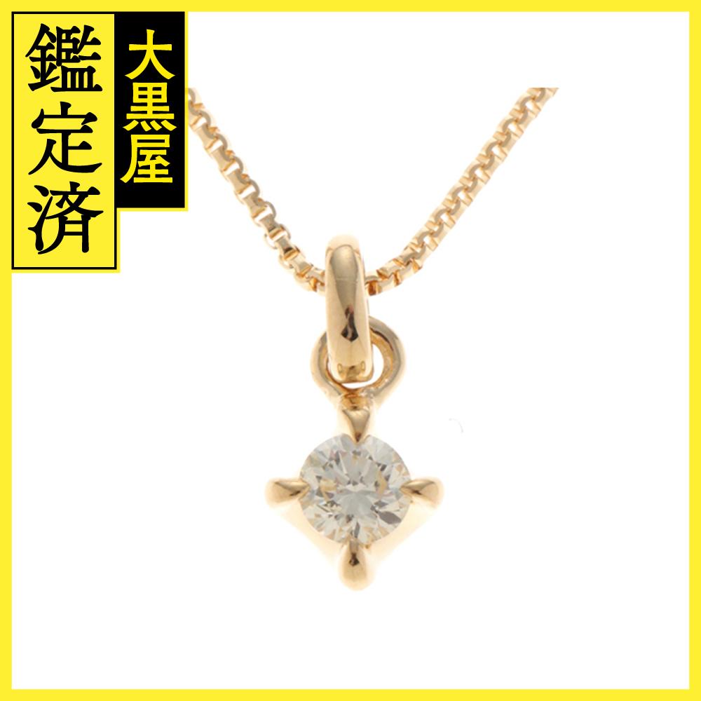 agete アガット　ネックレス　イエローゴールドK18　ダイヤモンド　0.05ct　約1.5g【430】2120000287640 【中古】【大黒屋】