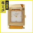 HERMES エルメス 腕時計 メドール ME1.210 GP/革 ホワイト文字盤 クォーツ【472】TS 【472】2148103656842 【中古】【大黒屋】