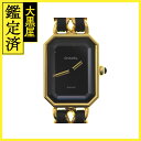 CHANEL シャネル 腕時計 プルミエールL H0001 ゴールドメッキ/革 ブラック文字盤 Lサイズ クオーツ【471】 【471】2148103715419 【中古】【大黒屋】(2)