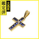 JEWELRY ノンブランド クロス ペンダントトップ 750 イエローゴールド サファイア ダイヤモンド 1.9g【473】 【473】2143000703286 【中古】【大黒屋】