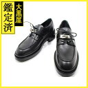 HERMES エルメス 靴 ファースト シューズ レディース37ハーフ(約23.5~24.0cm) ブラック SV ヴォー・グラッセ WS222072Z2302...