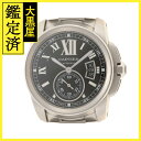 2017年11月並行品 Carteir カルティエ メンズ オートマチック カリブル ドゥ カルティエ W7100016 ブラック文字盤 SS【472】HK 【中古】【大黒屋】(2)