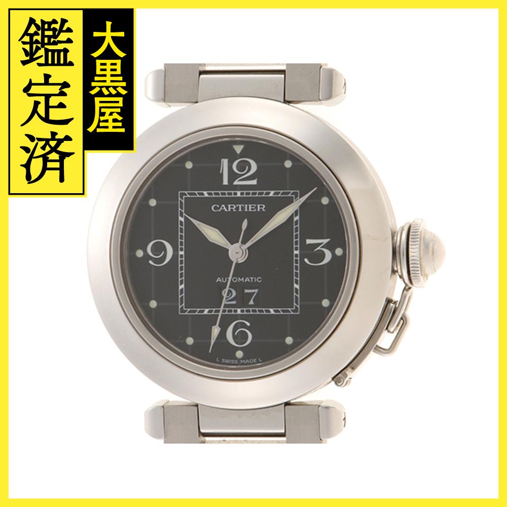CARTIER カルティエ パシャC ビッグデイト W31053M7 自動巻き ステンレス ブラック文字盤 100m防水 【432】 2148103731600 【中古】【大黒屋】