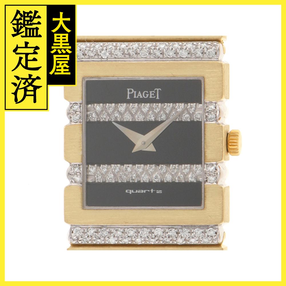 PIAGET　ピアジェ　8131C705　ポロ　イエローゴールド/ダイヤモンド　ブラック文字盤　クォーツ　レディース　腕時計（2120000305177）【200】C 【200】2120000305177 【中古】【大黒屋】