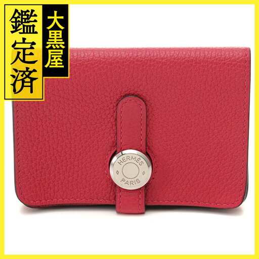 HERMES エルメス ドゴンカードケース フランボワーズ/シルバー金具 トゴ カードケース【207】2143000711199【中古】【大黒屋】 HERMES エルメス ドゴンカードケース フランボワーズ/シルバー金具 トゴ カードケース【207】2143000711199【中古】【大黒屋】