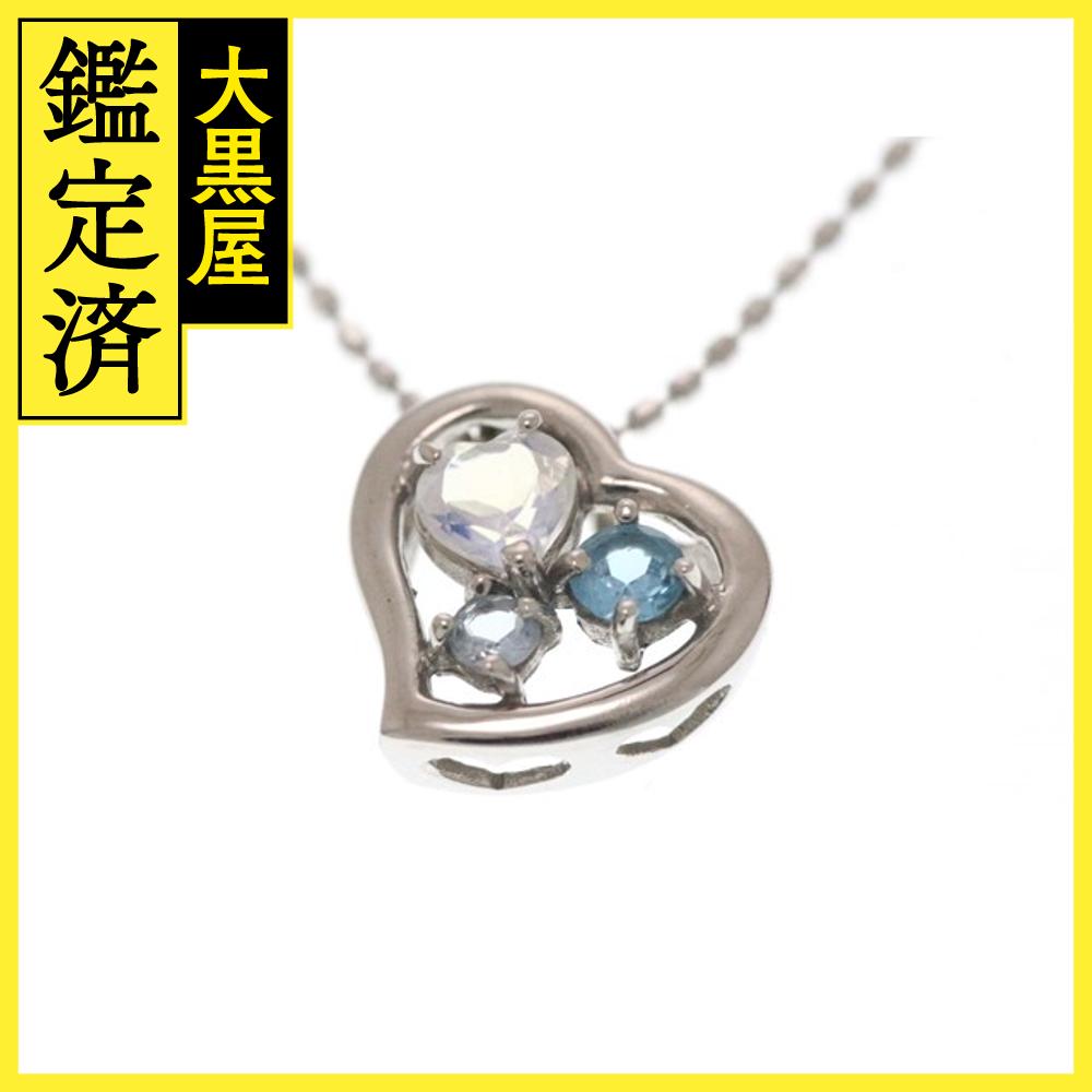 JEWELRY ノンブランド ジュエリー ネックレス ハートペンダント K18 ホワイトゴールド マルチカラー 2.0g【473】 【473】2121000011822 【中古】【大黒屋】