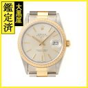 ROLEX ロレックス S番 オイスター パーペチュアル デイト 15223 ステンレス/イエローゴールド SS/YG シルバー メンズ 自動巻き【432】2148103766763 【432】2148103766763 【中古】【大黒屋】(2)