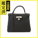 HERMES エルメス ケリー28 ハンドバッグ ブラック SV シル...(4)