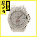 D番 ルーレット無し 2005年頃製造 ROLEX ロレックス 男女兼用 オートマチック ヨットマスター35 168622 シルバー文字盤 PT/SS【472】...