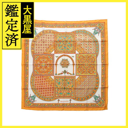 HERMES エルメス カレ90 CIGLS BYZANTINS オレンジ/マルチカラー シルク 2143000709110 【432】 【432】2143000709110 【中古】【大黒屋】 HERMES エルメス カレ90 CIGLS BYZANTINS オレンジ/マルチカラー シルク 2143000709110 【432】 【432】2143000709110 【中古】【大黒屋】