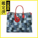 LOUIS VUITTON ルイヴィトン オンザゴーGM モノグラム・デニム ブルー・レッド M44992【472】HA 【472】2141300442089 ...