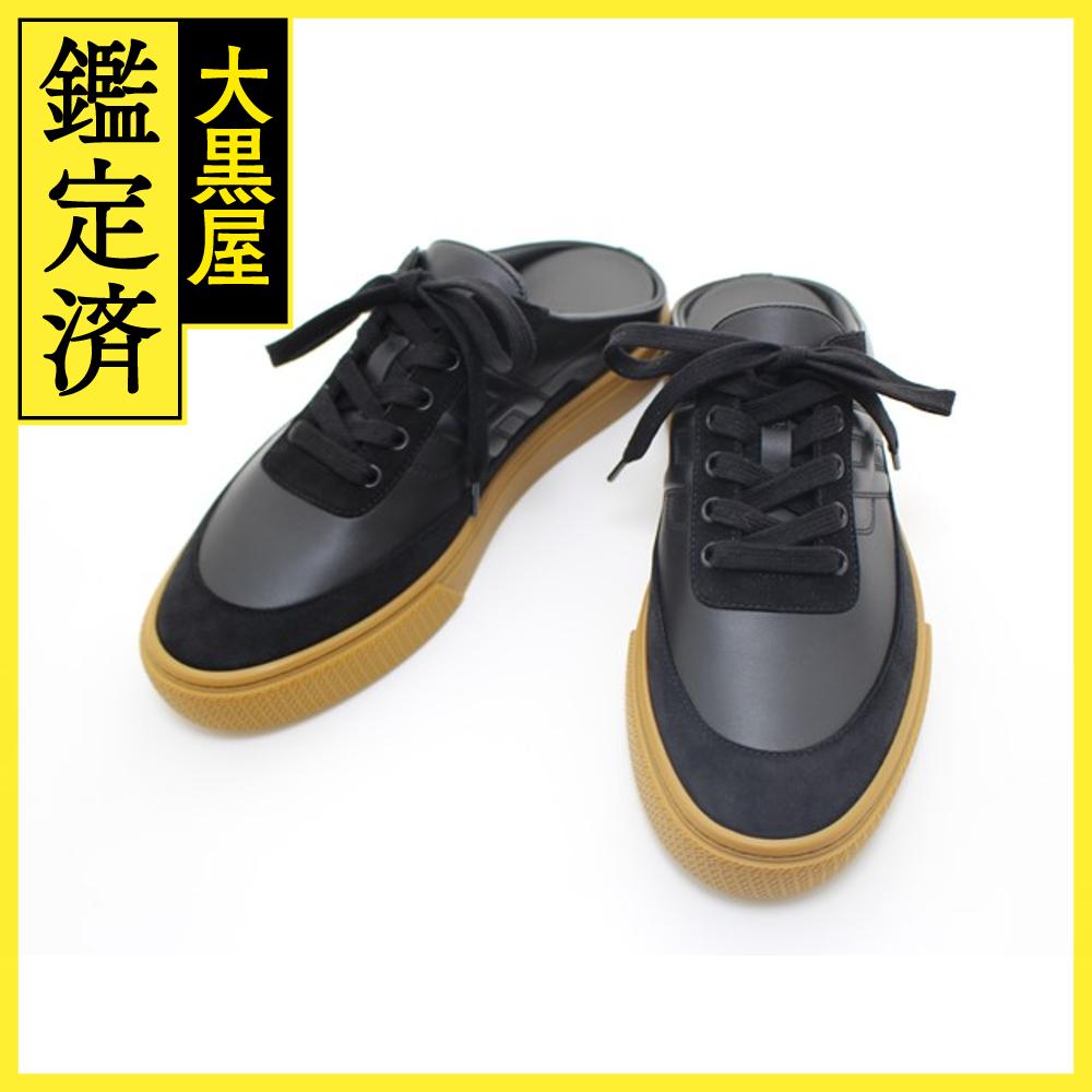 HERMES エルメス 靴 キープ スニーカー メンズ41(約26,5cm) ブラック カーフ/シェーヴル・ヴェロ H251912ZH01410 参考定価¥141,900- (2143100506794) 【200】【中古】【大黒屋】のサムネイル