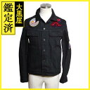 LOUIS VUITTON ルイヴィトン 衣類 マルチワッペンロゴ デニムジャケット メンズ44(約Sサイズ) ブラック コットン HPA90/91WDKO 【...