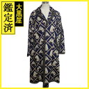 GUCCI グッチ 衣類 スタッズロングコート メンズ46 ネイビー/ホワイト/ブラック コットン/カーフ 716220Z8A6L (2143000712721...