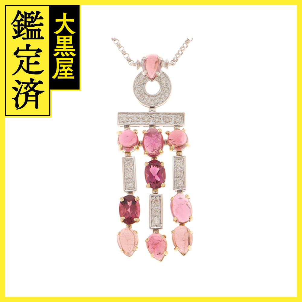 JEWELRY ノンブランドジュエリー ネックレス K18イエローゴールド/ホワイトゴールド マルチカラー17.82/ダイヤモンド0.48 重さ約17.6g 【472】YK 【472】2146000416439 【中古】【大黒屋】