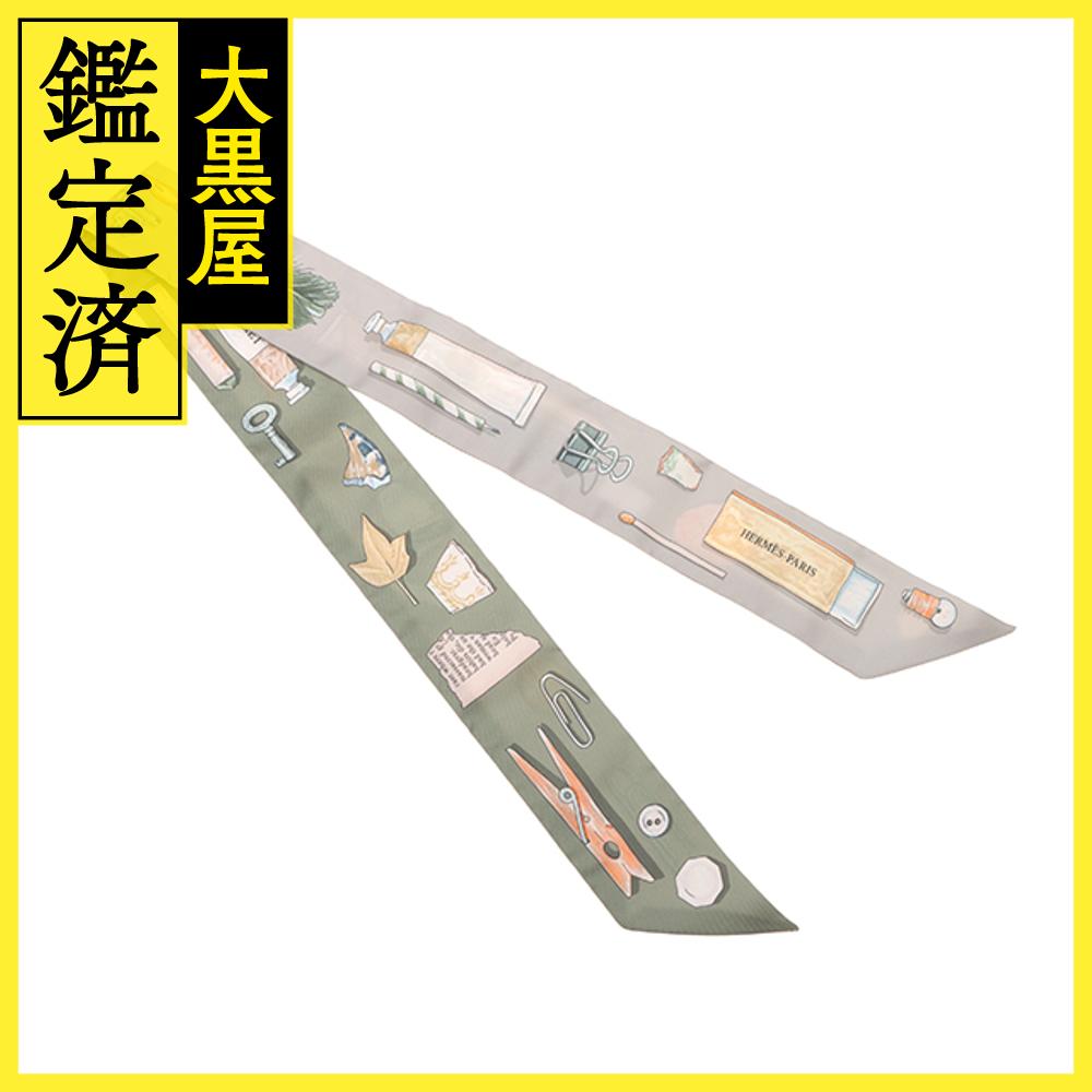 HERMES エルメス ツイリー IN THE POCKET インザポケット 062340S シルク グリペルル ヴェールアマンド 新品同様品【472】AH 【472】2143000716248 【中古】【大黒屋】