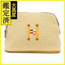 HERMES エルメス 小物 ポーチ クレイジーH ボリードポーチMM シトロン・オークル トワルアッシュ H103751M【472】HA 【472】21430...