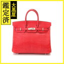 HERMES エルメス バーキン25 ルージュ シルバー金具 □K刻 リザード【432】2147100563306 【432】2147100563306 【中古...