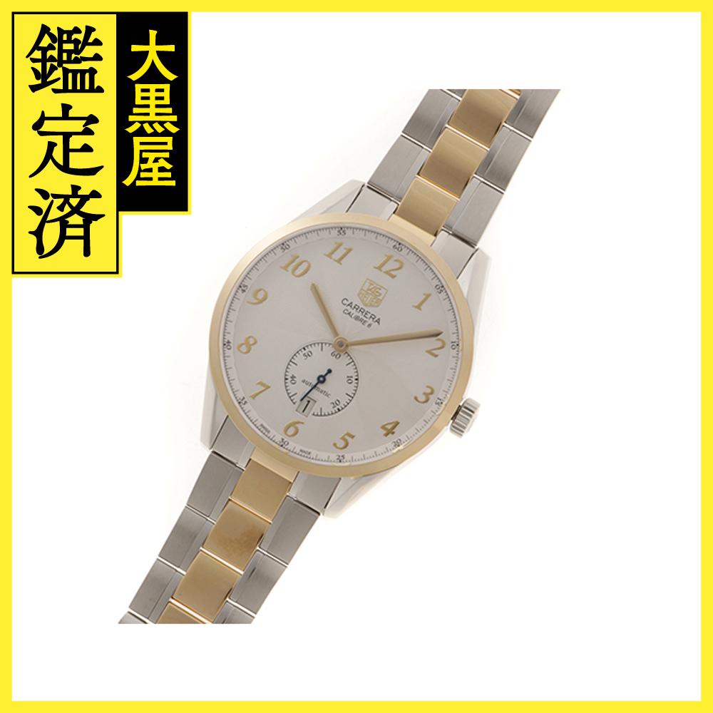 TAG HEUER タグホイヤー 時計 カレラ ヘリテージ キャリバー6 WAS2150.BD0733 シルバー文字盤 ギョーシェ彫り イエローゴールド/ステンレススチール 自動巻き メンズ 【200】2148103842061 【中古】【大黒屋】