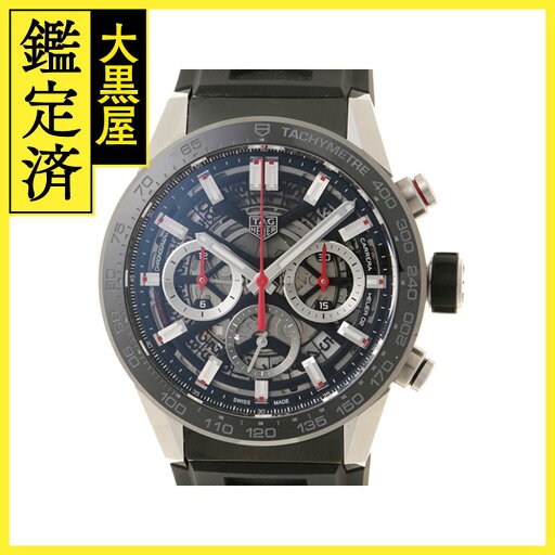 TAG HEUER タグホイヤー 時計 カレラ キャリバーホイヤー02 クロノグラフ CBG2010.FT6143 スケルトン ブラック ステンレススチール/セラミック/ラバー 自動巻き メンズ 【200】2147100560572 【中古】【大黒屋】 TAG HEUER タグホイヤー 時計 カレラ キャリバーホイヤー02 クロノグラフ CBG2010.FT6143 スケルトン ブラック ステンレススチール/セラミック/ラバー 自動巻き メンズ 【200】2147100560572 【中古】【大黒屋】