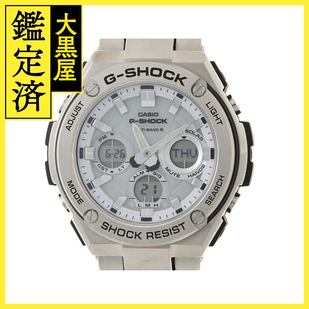 CASIO カシオ G-SHOCK G-STEEL アナログデジタル GST-W110D-7AJF ホワイト文字盤 樹脂/SS ソーラー電波時計 メンズ時計 2148103859427【207】【中古】【大黒屋】
