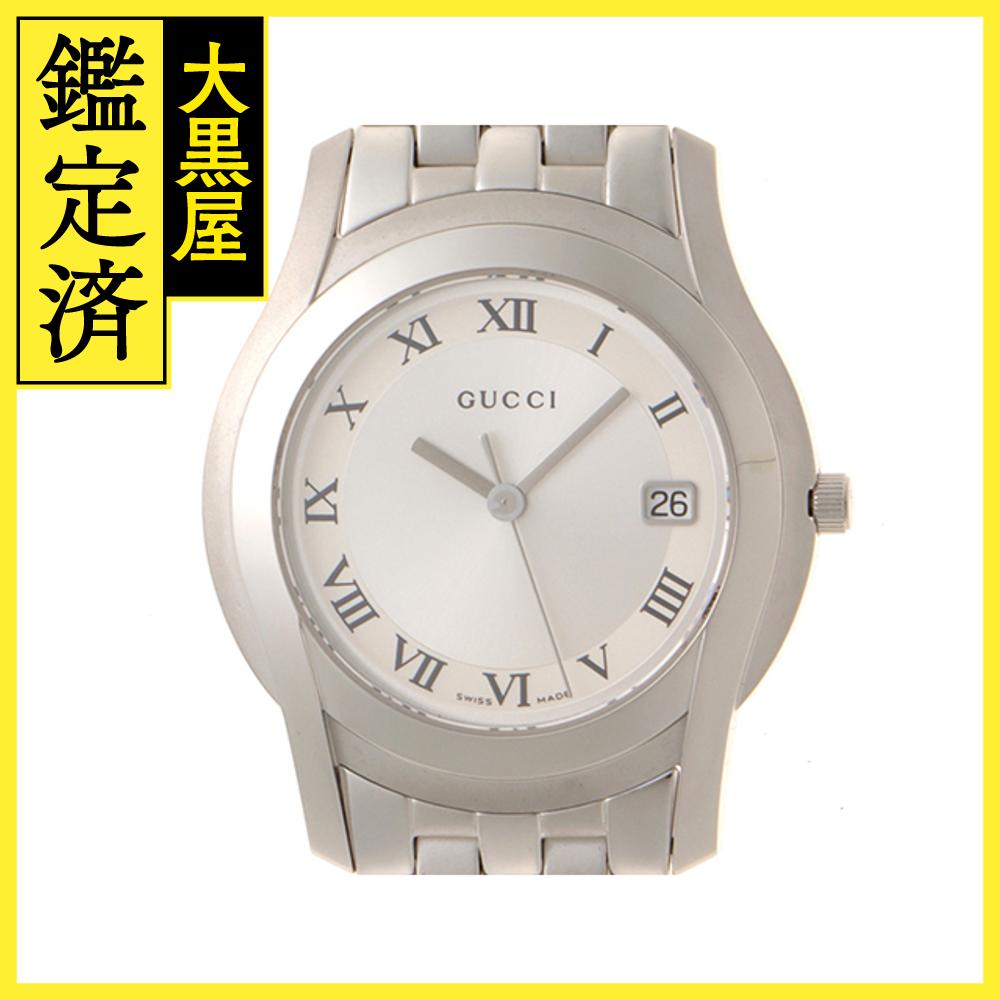 GUCCI グッチ メンズ クオーツ Gクラス 5500M シルバー文字盤 SS【472】HK 【472】2148103787683 【中古】【大黒屋】