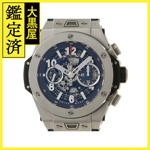 HUBLOT ウブロ 時計 ビッグバン ウニコ チタニウム ブルー 411.NX.5179.RX スケルトン文字盤 チタン/セラミック/ラバー 自動巻き メンズ 【200】2147200554112 【中古】【大黒屋】 HUBLOT ウブロ 時計 ビッグバン ウニコ チタニウム ブルー 411.NX.5179.RX スケルトン文字盤 チタン/セラミック/ラバー 自動巻き メンズ 【200】2147200554112 【中古】【大黒屋】