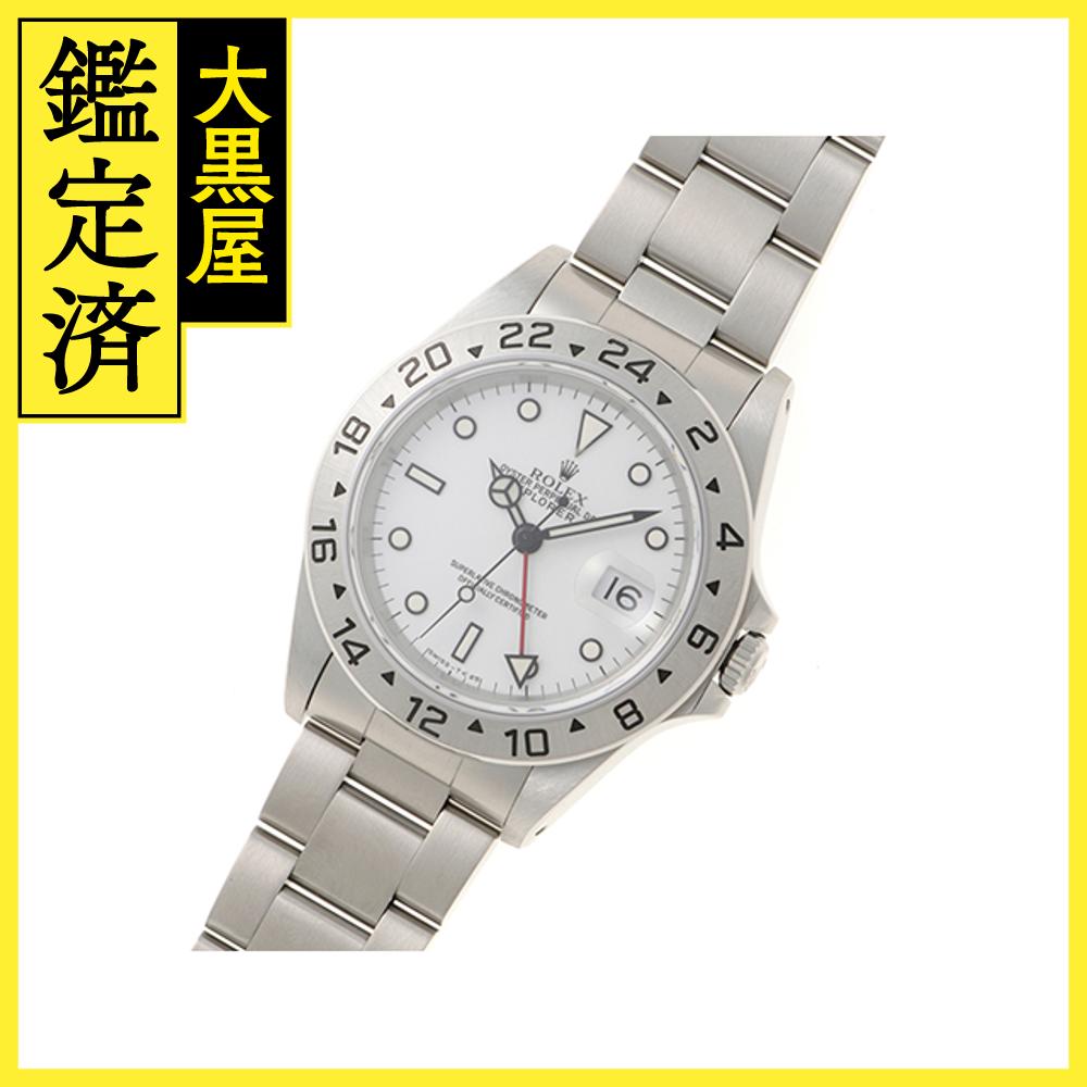 W番 ROLEX ロレックス 時計 エクスプローラーII SS 自動巻き 16570 ホワイト文字盤メンズ【431】 【431】2148103880391 【中古】【大黒屋】