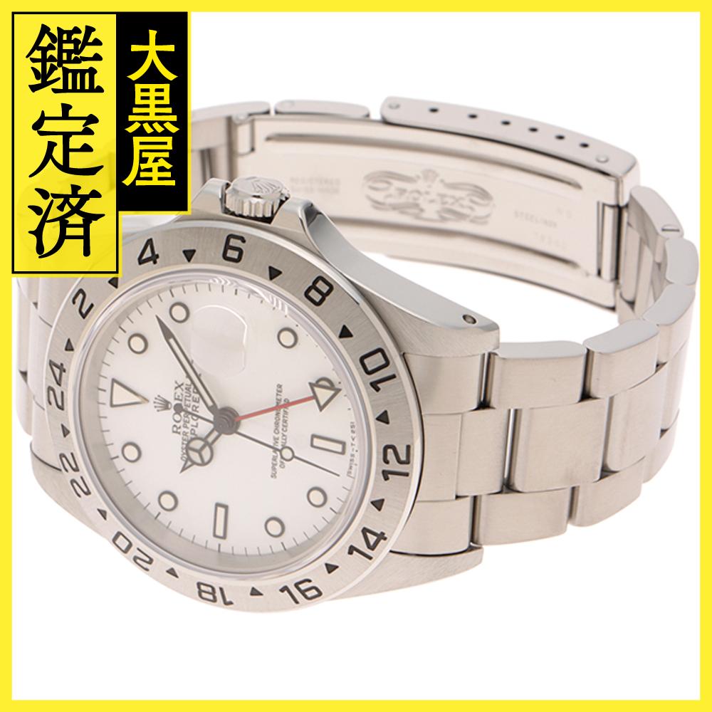 W番 ROLEX ロレックス 時計 エクスプローラーII SS 自動巻き 16570 ホワイト文字盤メンズ【431】 【431】2148103880391 【中古】【大黒屋】