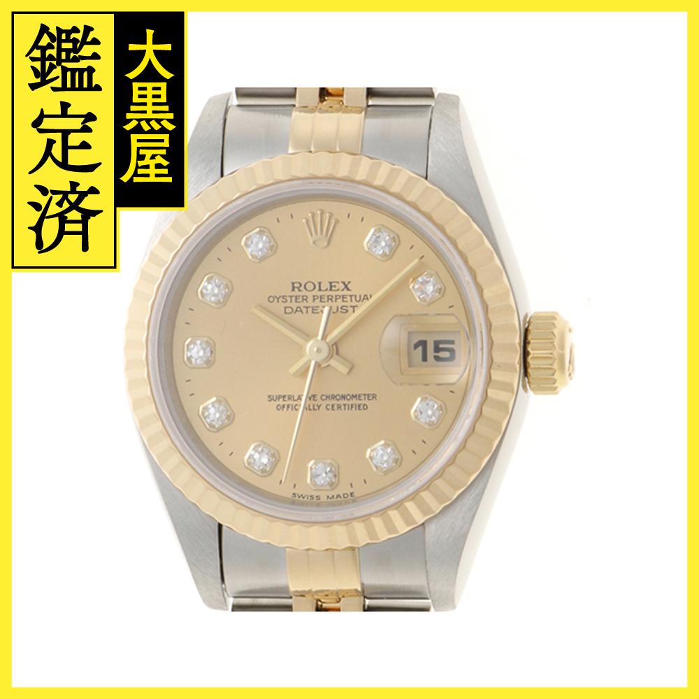 ROLEX ロレックス デイトジャスト T番 腕時計 69173G 10Pダイヤ シャンパン文字盤 自動巻き イエローゴールド/ステンレススチール レディース 2148103880131【205】 【205】2148103880131 【中古】【大黒屋】(2)