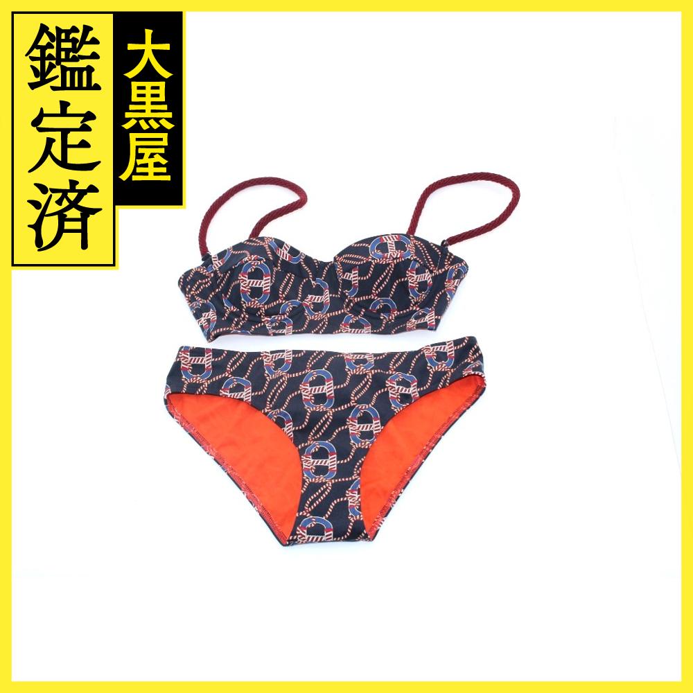 2023SS HERMES エルメス 水着 レディース36 ネイビー ナイロン ポリウレタン 【200】2143000727473 【中古】【大黒屋】のサムネイル