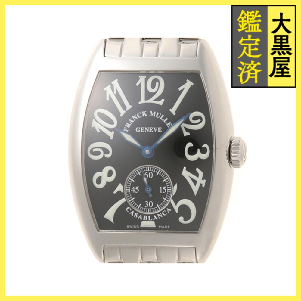 FRANCK MULLER フランクミュラー カサブランカ 7500S6CASA ステンレススチール ブラック文字盤 手巻き 男女兼用 腕時計 C 【200】2148103926853 【中古】【大黒屋】