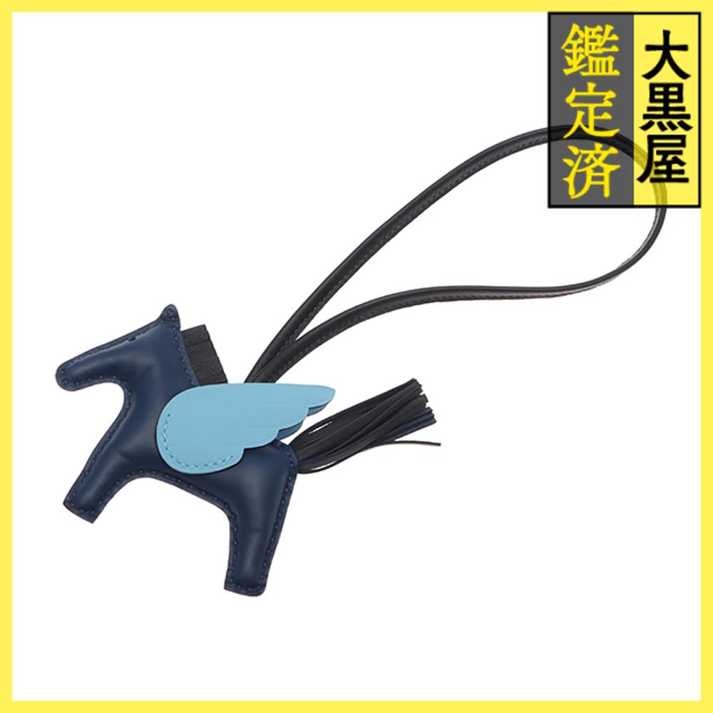 HERMES エルメス ロデオペガサスチャーム PM ブルータイ/ブルーニュイ/セレスト W刻印(2024年) 【471】 【471】2143200637442 【中古】【大黒屋】