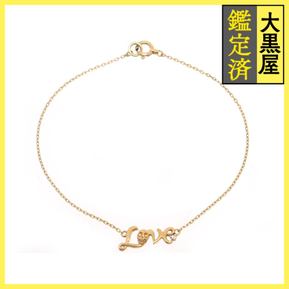 agete アガット ブレスレット K10 ピンクゴールド ダイヤモンド 1.1g 約16cm(2141100648032)【200】 【中古】【大黒屋】