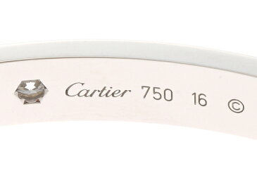 【送料無料】Cartier　カルティエ　ラブブレスレット　ハーフダイヤモンド　WG　ホワイトゴールド　　約31.3g　#16号　新型　【430】【中古】【大黒屋】