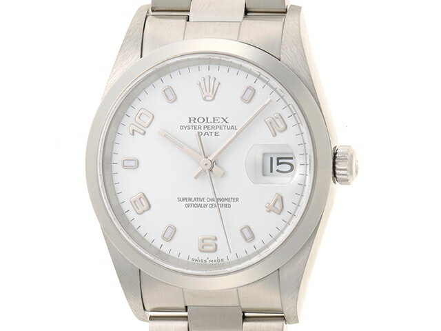 【送料無料】ROLEX　ロレックス　デイト　15200　オートマチック　ホワイト文字盤　A番　ステンレス【472】【中古】【大黒屋】